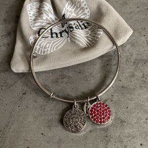 Chrysalis Ruby Rhodium Plated July Birthstone Bracelet